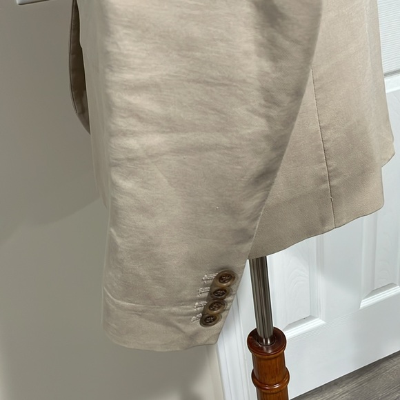 J Crew Blazer Womens size 6 Beige Lined 2 Button Up Cotton Jacket - Picture 6 of 7